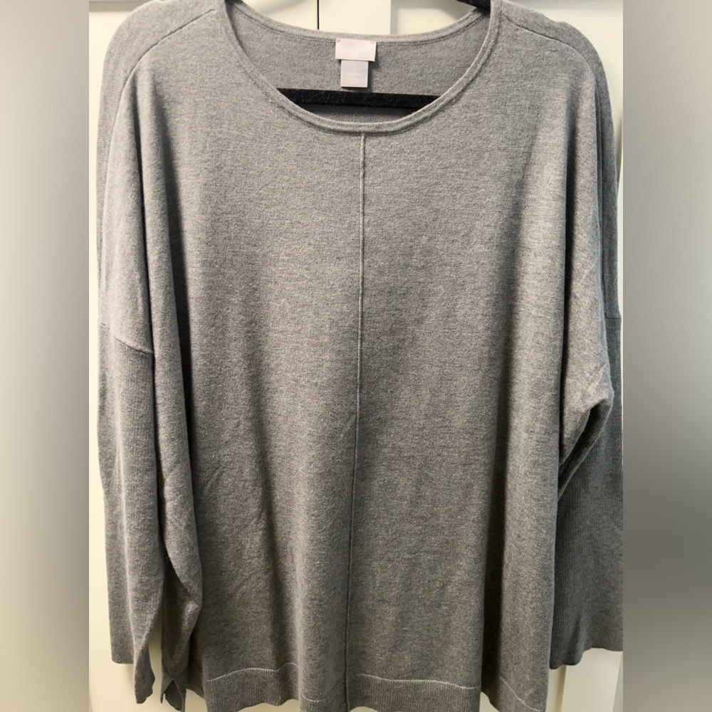 New Without Tag Chico’s crewneck sweater in grey. SZ3